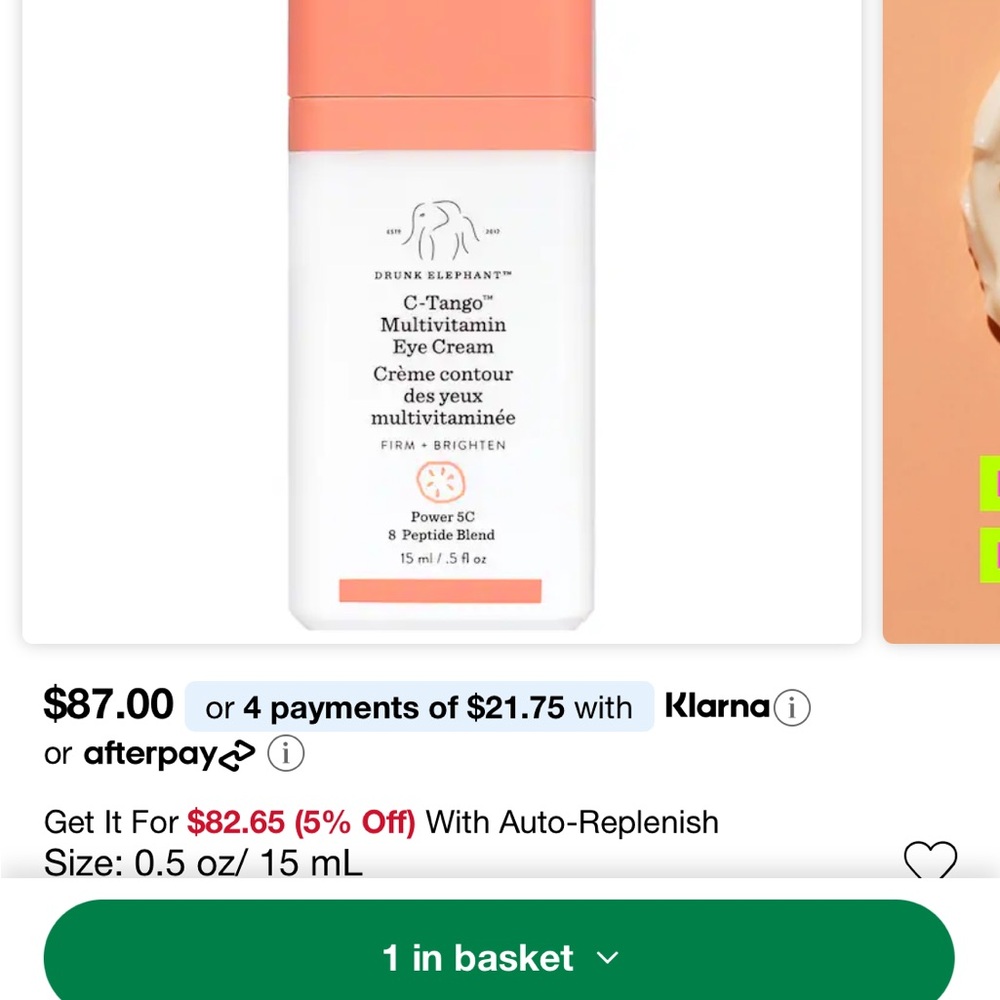 Brand new in Box by Drunk Elephant C-Tango Eye Cream - White and Orange